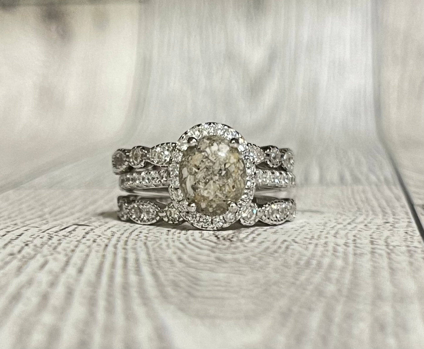 Oval Shaped Ring with Two Bands