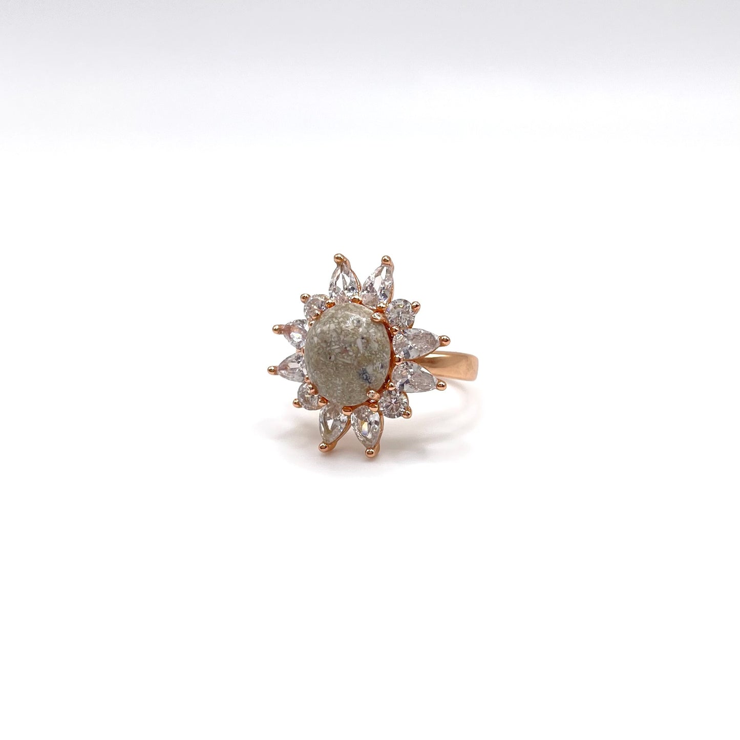 Oval Starburst Keepsake Ring