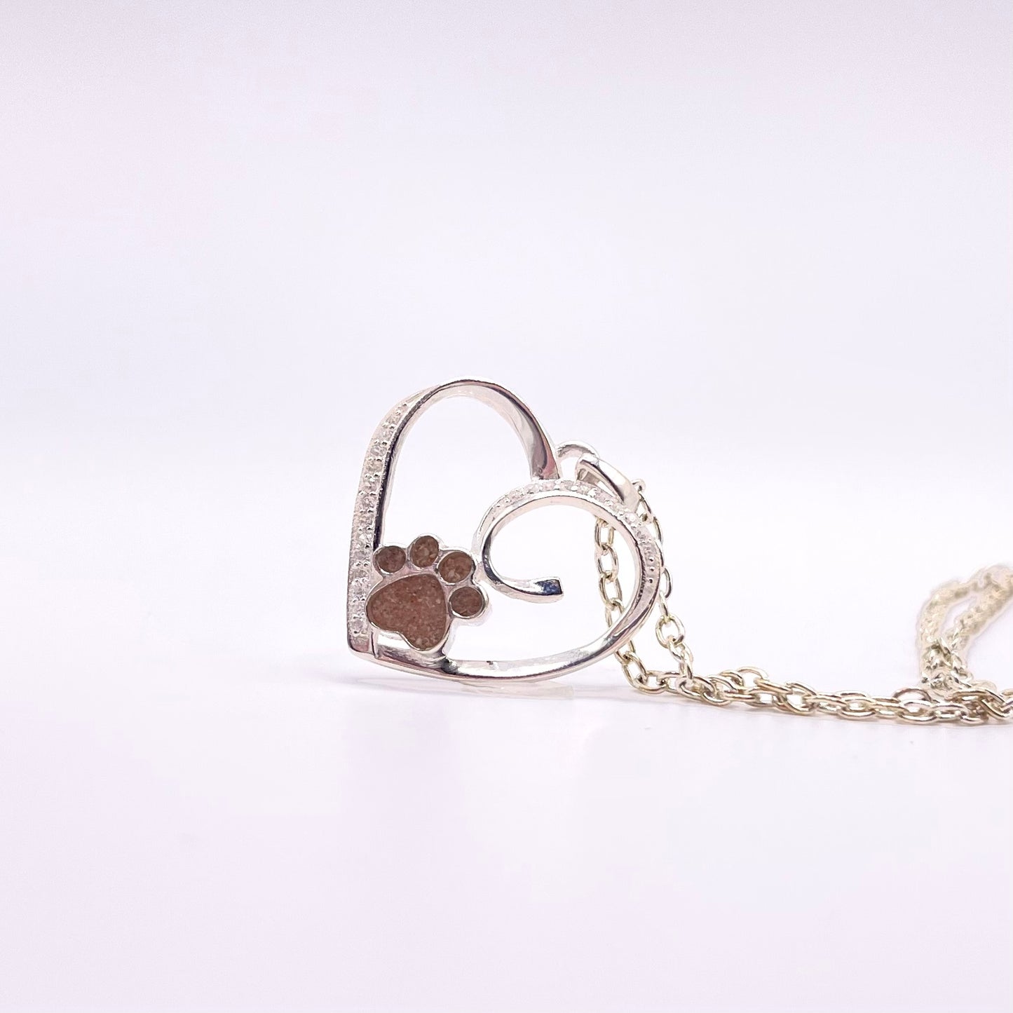 Paw Print heart Keepsake Necklace