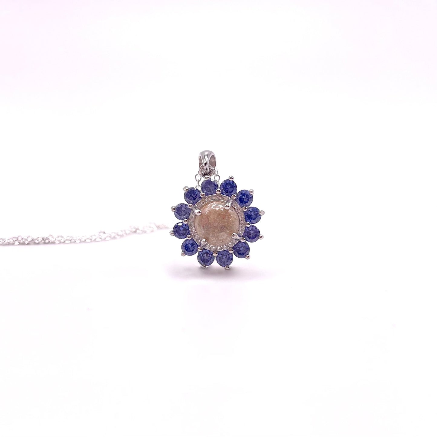 Round Starburst Birthstone Necklace