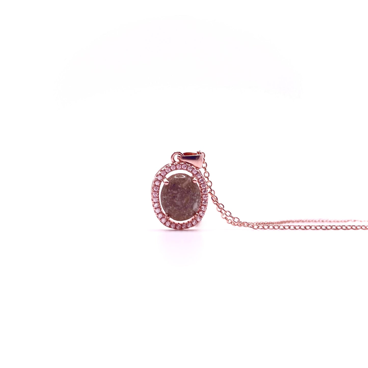 Oval Halo Keepsake Necklace