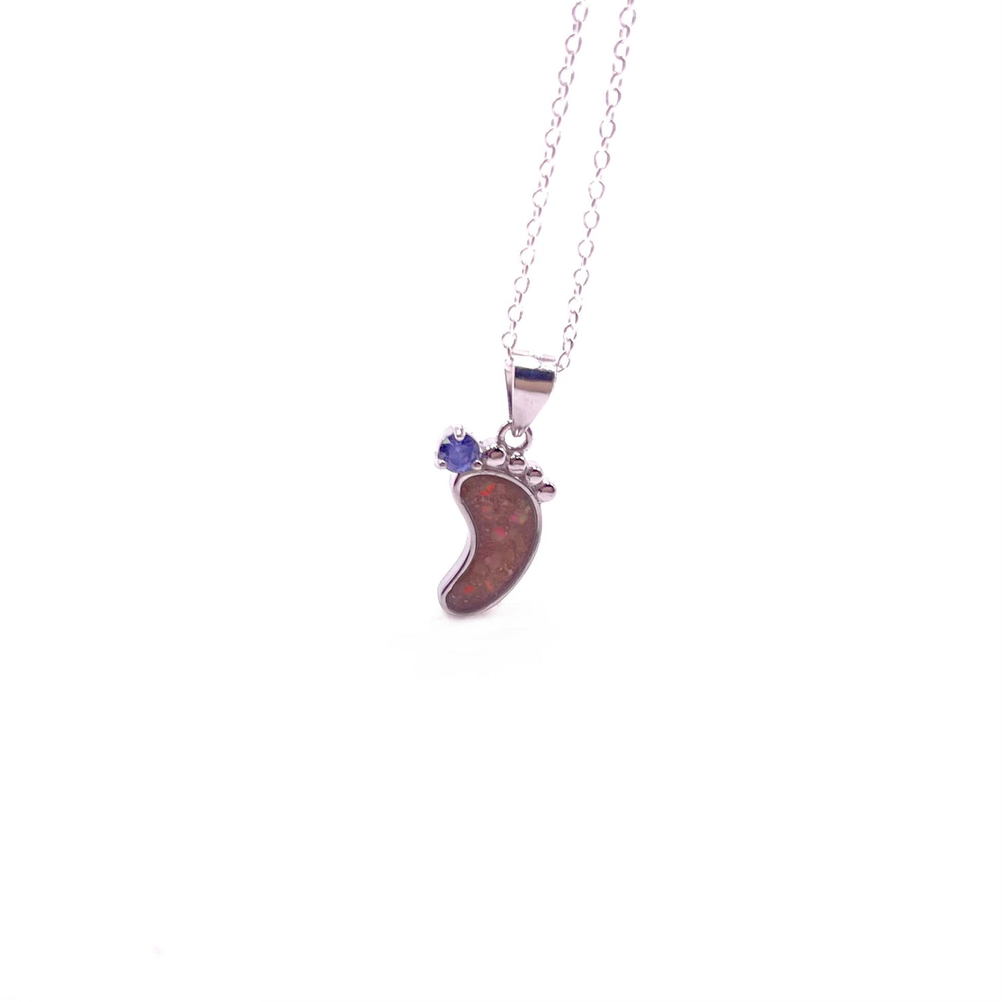 Birthstone Footprint Necklace