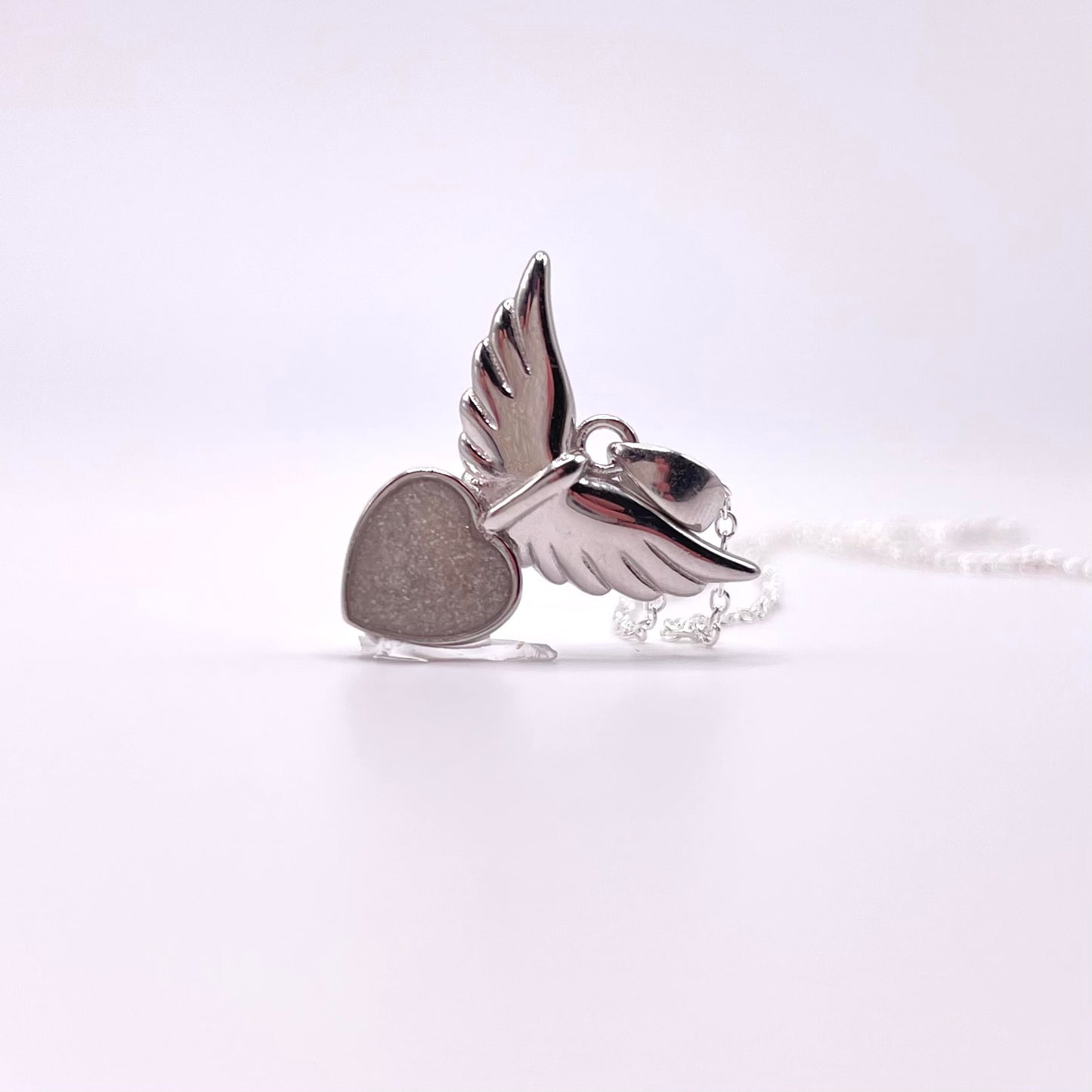 Angel Wings Heart Keepsake Necklace