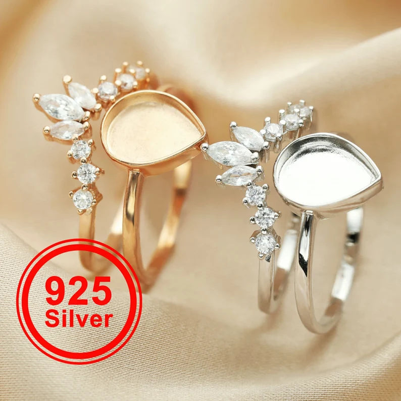 Pear Shaped Ring with Marquis Style Band