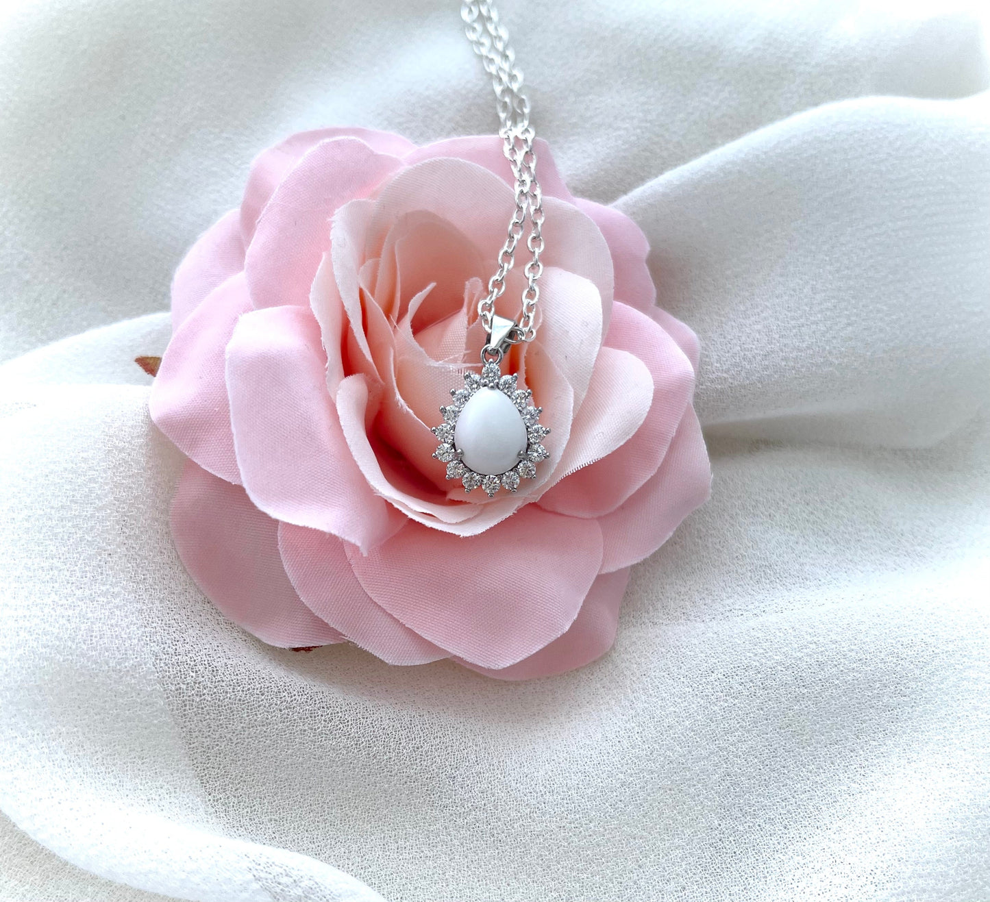 Starburst Pear shaped Keepsake Necklace