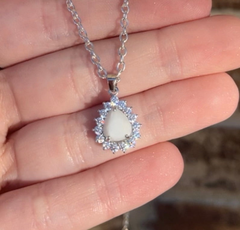 Starburst Pear shaped Keepsake Necklace