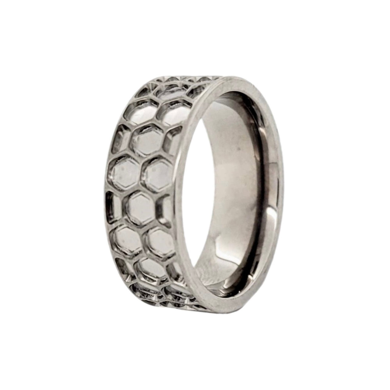Titanium Honeycomb Men’s Ring