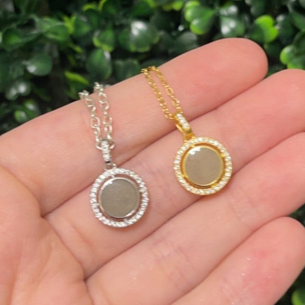 Round Halo Necklace